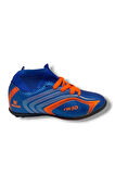 Walked 435-25 Çocuk Çoraplı Halı Saha Krampon Mavi Turuncu 31-35