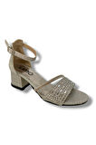 İremsu 8001-25 Simli Ayna Taşlı Kız Çocuk Sandalet 31-36