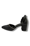 C-Shoes 105-25 Saten Ağzı Taşlı Kalın Topuk Kadın Ayakkabı