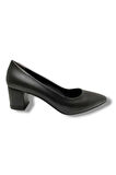 C-Shoes CV100-25 Deri Sivri Burun Kalın Topuklu Kadın Ayakkabı 41-42