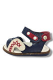 Şirinbebe 1547-20 Anatomik Dikiş Çirtli Bebek Erkek Sandalet Lacivert Beyaz 18-20