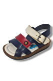 Şirinbebe 1549-20 Anatomik 3 Bant Kemer Tokalı Erkek Çocuk Sandalet Lacivert Kırmızı 21-25
