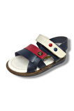 Şirinbebe 1575-20 Anatomik 3 Bant Kemer Tokalı Erkek Çocuk Sandalet Lacivert Beyaz 18-20