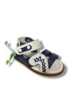 Şirinbebe 1588-20 Anatomik Dikiş Cirtlı Erkek Çocuk Sandalet Lacivert Beyaz 18-20