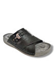 Enova M244-0105 Deri Anatomik Fashion Tokalı Erkek Terlik