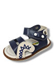 Şirinbebe 1596-20 Anatomik Dikiş Cırtlı Bebek Erkek Sandalet Lacivert Beyaz 21-25 600