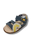 Şirinbebe 1619-20 Anatomik Dikiş Cırtlı Erkek Çocuk Sandalet Lacivert Sarı 21-25
