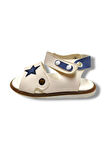 Şirinbebe 3022-20 Yıldız Desen Cırtlı Erkek Çocuk Sandalet Beyaz Mavi 21-25