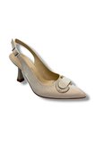 Desire 452-26 Çizgili Saten Taşlı Tokalı İnce Topuk Kadın Stiletto 8,5cm