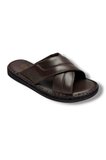 Cakgo 170-26 Hakiki Deri Ultra Soft Çapraz Bant Anatomik Erkek Terlik 40-47