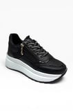 Alves 0846-26 Simli Cilt Deri Anatomik Taban Kadın Sneaker Siyah Beyaz 36-40