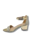 Selfie 4270-26 Simli Rugan Tek Bant Orta Topuk Fashion Kadın Sandalet(5,5cm)
