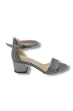 Selfie 4270-26 Simli Rugan Tek Bant Orta Topuk Fashion Kadın Sandalet(5,5cm)