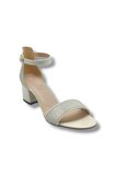 Selfie 4270-26 Simli Rugan Tek Bant Orta Topuk Büyük Numara Fashion Kadın Sandalet(5,5cm) 41-43