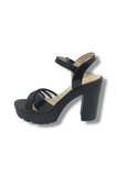 Selfie 4260-26 Rugan Taşlı Çapraz Bant Platform Topuk Fashion Kadın Sandalet(11cm)
