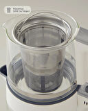 English Home CMK 6001 Cam Çay Makinesi ve Kettle Beyaz-Krom