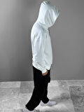 Üç İplik Beyaz Thomas Hoodie