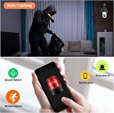 QASUL Cmr-19 Wifi 360 Panoramik Ampul Kamera Gece Görüş Ses Akıllı Hareket Algılayıcı Güvenlik Kamerası