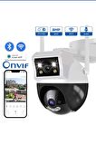8MP 4K Çift Lens Wifi PTZ Kamera Canlı Çift Ekran Ai Otomatik İzleme İnsan Algılama Açık IP Kamera Video Gözetim Kamera