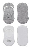 Bistyle 2'li Babet Cute Face Penye Çorap 30103 Gri Beyaz