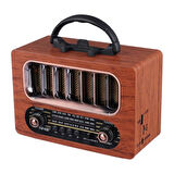 Orta Boy Retro Ahşap Tasarım Bluetooth Hoparlörlü Radyo – Fm/am Destekli, Şarjlı Ve Taşınabiliri Radyo Ns-6636