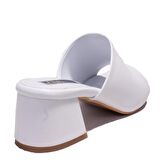 Dagoster DZA07-811304C Beyaz Klasik Topuklu Kadın Terlik