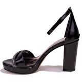 Dagoster DZA07-337152C Siyah Rugan Tek Bant Platform Topuklu  Kadın Ayakkabı