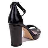 Dagoster DZA07-337152C Siyah Rugan Tek Bant Platform Topuklu  Kadın Ayakkabı