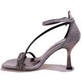 Dagoster DZA07-337098C Platin Simli Klasik Topuklu Kadın Ayakkabı