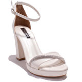 Dagoster DZA07-337152CN Sedef Tek Bant Platform Topuklu  Kadın Ayakkabı