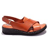 Dagoster DZA07-60021036CN Taba Günlük Ortopedik Deri Kadın sandalet