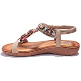 Dagoster DZA07-7416782CN Bej Günlük Ortopedik Kadın sandalet