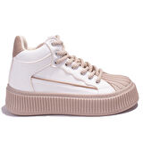 Dagoster DZS07-8897500CN Beyaz Bej  Ortopedik Günlük Kadın Spor Ayakkabı