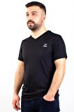Kinetix SN-222 Neck Siyah Günlük Erkek V Yaka Tişört