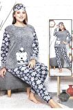 Kadın Pijama Takımı Peluş Welsoft Polar Kışlık