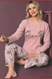 Kadın Pijama Takımı Uzun Kollu Modal Pamuklu
