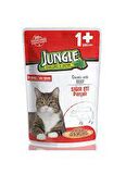 Jungle Pouch Sığır Eti Parçalı Soslu Yetişkin Kedi Konservesi 100gr