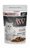 Animal World Pounch Sterilised Jöleli Parça Sığır Etli Kısırlaştırılmış Kedi Yaş Mama 80gr