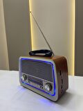 CANNAVARO CN-301 BT NOSTALJİK RADYO BLUETOOTH + LEDLİ + FENER + USB + SD CARD MP3 RADYO ÇALAR