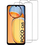 Xiaomi Poco C65 Uyumlu Ekran Koruyucu Screen Protector Tempered Glass Kristal Netliğinde %100 HD Görüntü, Yüksek Kalite Temperli Kırılmaz Cam