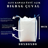 90X90X90 Ebatlarında Standart Bigbag Çuval 1 Ton Taşıma Kapasiteli