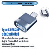 Telefon Type-C Çevirici USB 3.0 Hızlı OTG Veri Aktarıcı Type C Dönüştürücü