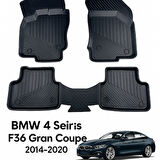 BMW 4 Serisi F36 Gran Coupe 2014–2020 Uyumlu 3D Kauçuk Oto Paspas