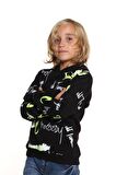 Erkek Çocuk 1988 Yazı Baskılı Kapşonlu Sweatshirt 14026