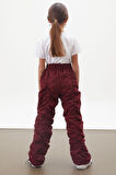 Bordo Şerit Dikişli Kız Paraşüt Pantolon 18200