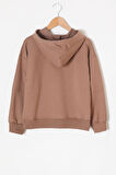 Kahverengi Erkek Çocuk Kapüşonlu Sweatshirt 19361