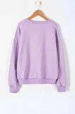 Lila Payetli Yazılı Bisiklet Yaka Kız Uzun Kol Sweatshirt 19669