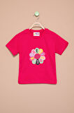 Fuşya Dream Baskılı Payetli Kız Çocuk Kısa Kol Tişört 21004