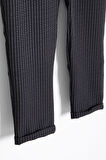 Siyah Erkek Çocuk Çizgili Duble Paça Gofre Kumaş Pantolon 21050