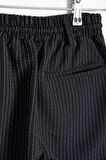 Siyah Erkek Çocuk Çizgili Duble Paça Gofre Kumaş Pantolon 21050